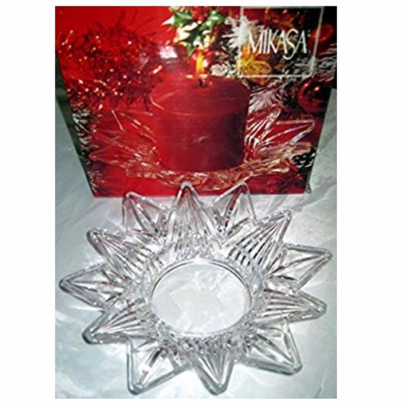 Mikasa Starmist Clear Glass Crystal Candleholder - Picture 2 of 8